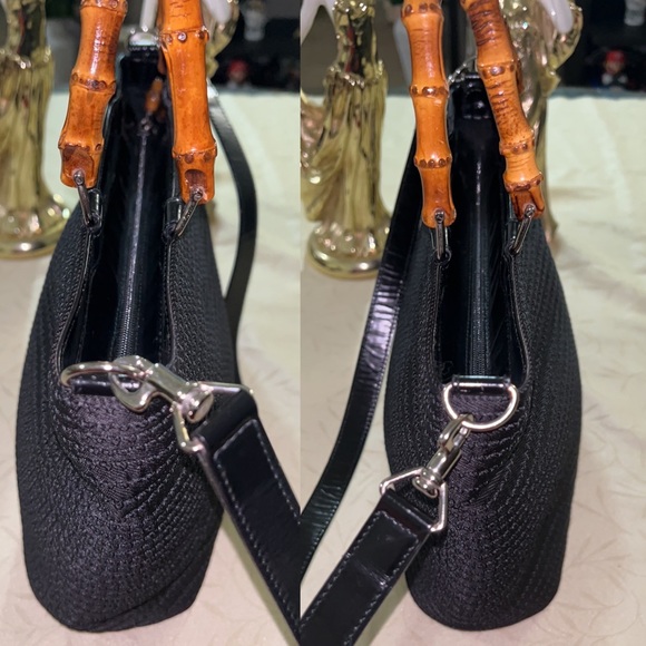 Gucci Bamboo Black Nylon Satchel with Strap. Discount in private - Picture 10 of 16